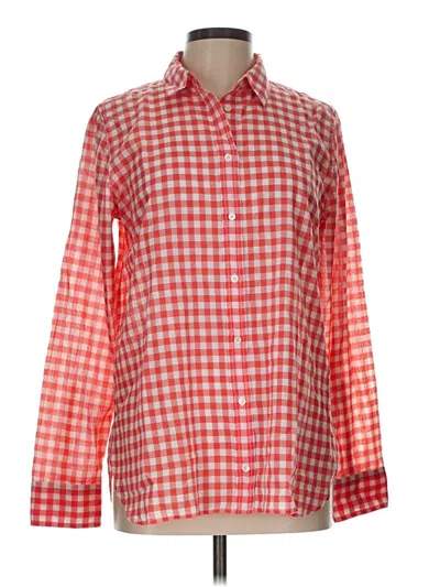 Pre-owned Jcrew Long Sleeve Button Down Shirt In Red