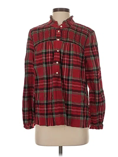 Pre-owned Jcrew Long Sleeve Button Down Shirt In Red