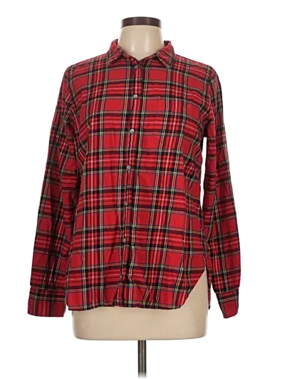 Pre-owned Jcrew Long Sleeve Button Down Shirt In Red