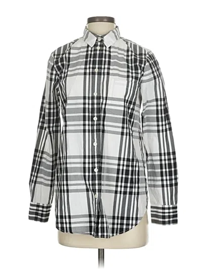 Pre-owned Jcrew Long Sleeve Button Down Shirt In Silver