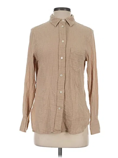 Pre-owned Jcrew Long Sleeve Button Down Shirt In Tan