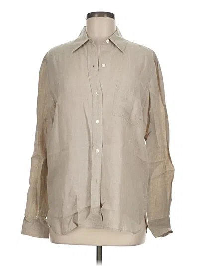 Pre-owned Jcrew Long Sleeve Button Down Shirt In Tan