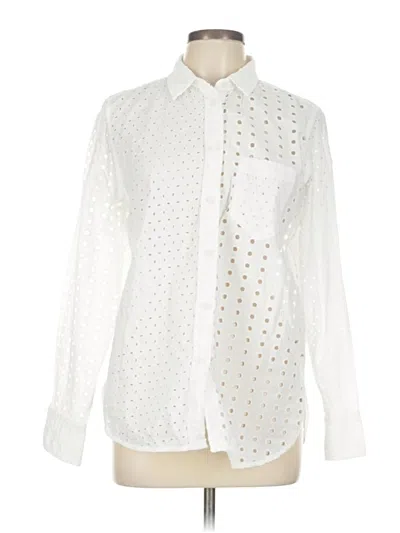 Pre-owned Jcrew Long Sleeve Button Down Shirt In White