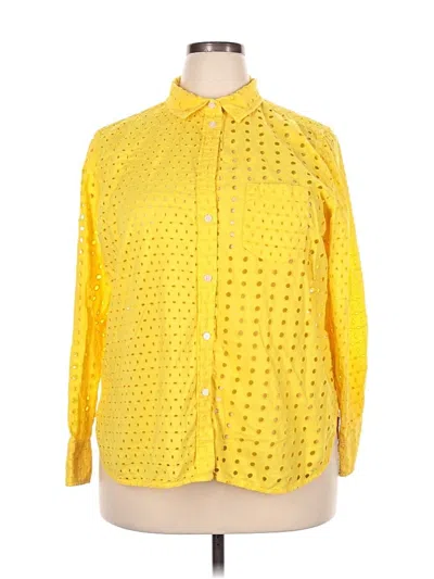 Pre-owned Jcrew Long Sleeve Button Down Shirt In Yellow