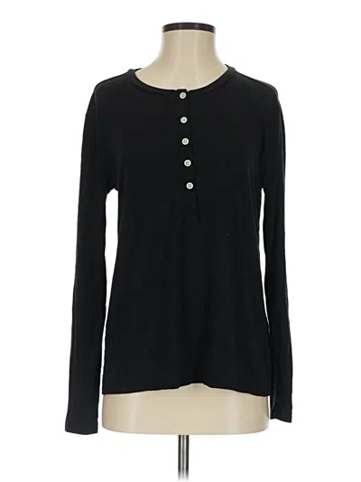Pre-owned Jcrew Long Sleeve Henley Shirt In Black