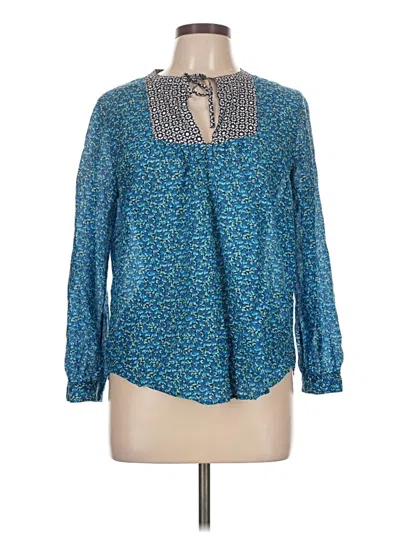 Pre-owned Jcrew Long Sleeve Henley Shirt In Blue