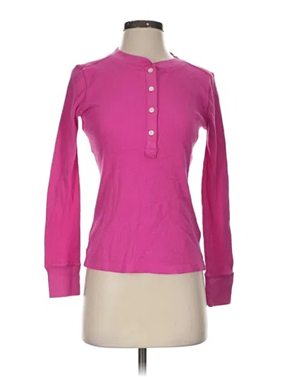 Pre-owned Jcrew Long Sleeve Henley Shirt In Pink