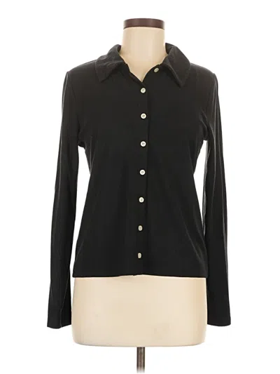 Pre-owned Jcrew Long Sleeve Polo Shirt In Black