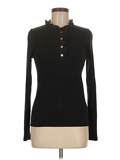 Pre-owned Jcrew Long Sleeve Polo Shirt In Black