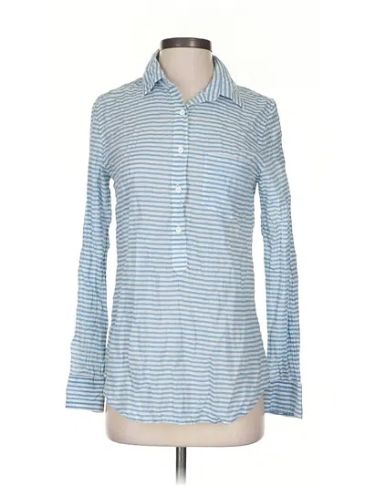 Pre-owned Jcrew Long Sleeve Polo Shirt In Blue