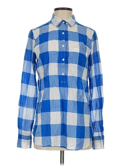 Pre-owned Jcrew Long Sleeve Polo Shirt In Blue