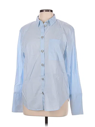 Pre-owned Jcrew Long Sleeve Polo Shirt In Blue