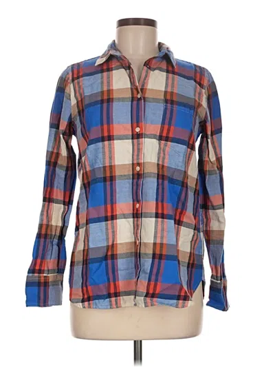 Pre-owned Jcrew Long Sleeve Polo Shirt In Blue