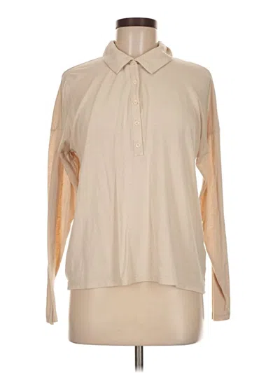 Pre-owned Jcrew Long Sleeve Polo Shirt In Brown