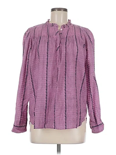 Pre-owned Jcrew Long Sleeve Polo Shirt In Purple