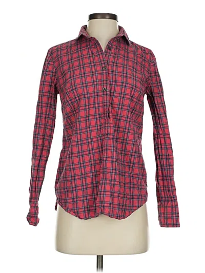 Pre-owned Jcrew Long Sleeve Polo Shirt In Red
