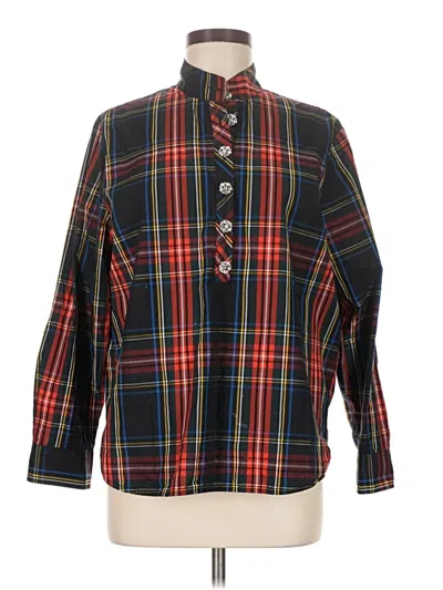 Pre-owned Jcrew Long Sleeve Polo Shirt In Red