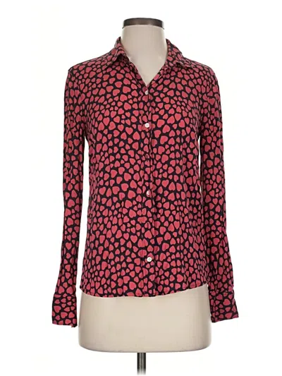 Pre-owned Jcrew Long Sleeve Polo Shirt In Red