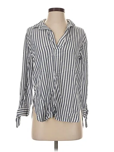 Pre-owned Jcrew Long Sleeve Polo Shirt In Silver