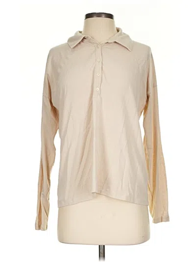 Pre-owned Jcrew Long Sleeve Polo Shirt In Tan