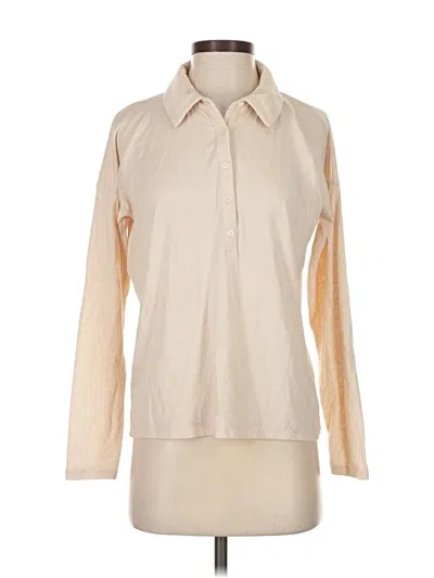 Pre-owned Jcrew Long Sleeve Polo Shirt In White