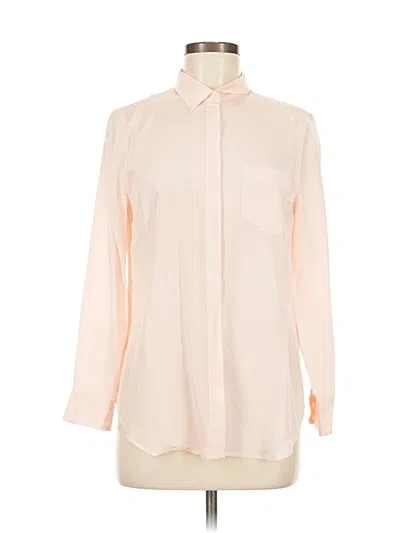 Pre-owned Jcrew Long Sleeve Silk Top Ivory Tie Neck Tops In White