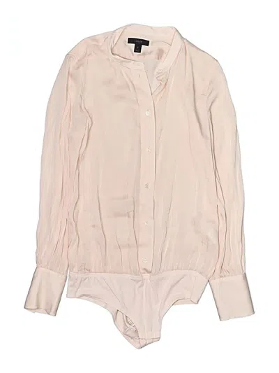 Pre-owned Jcrew Long Sleeve Silk Top Ivory Tie Neck Tops In White