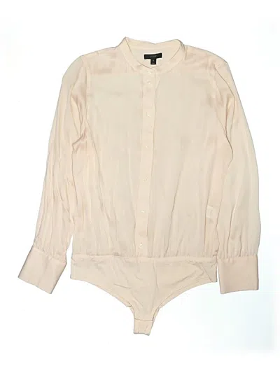 Jcrew Long Sleeve Silk Top Orange Tie Neck Tops