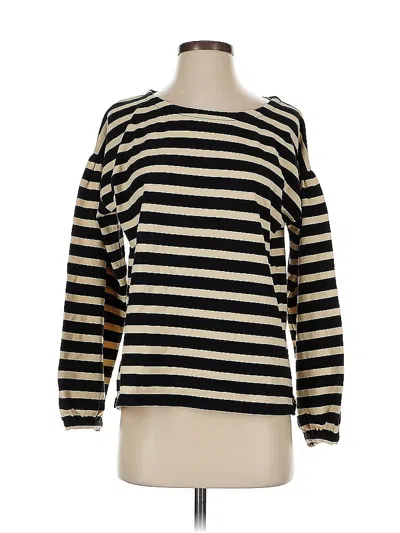 Pre-owned Jcrew Long Sleeve Top Black Boatneck Tops