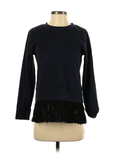 Pre-owned Jcrew Long Sleeve Top Black Crew Neck Tops