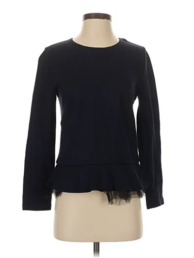 Pre-owned Jcrew Long Sleeve Top Black Crew Neck Tops