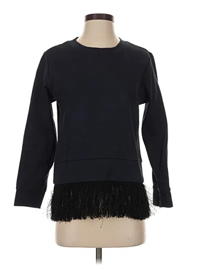 Pre-owned Jcrew Long Sleeve Top Black Crew Neck Tops
