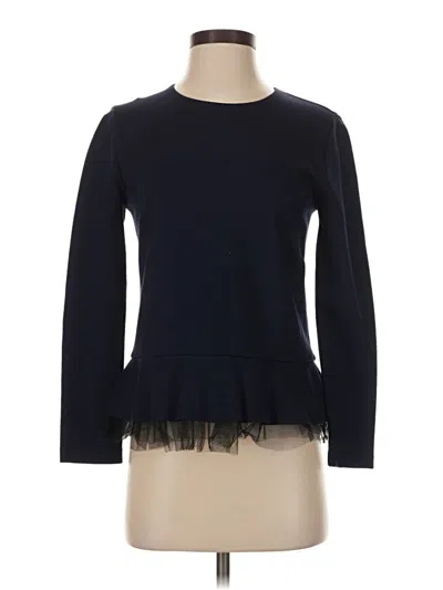 Pre-owned Jcrew Long Sleeve Top Black Crew Neck Tops