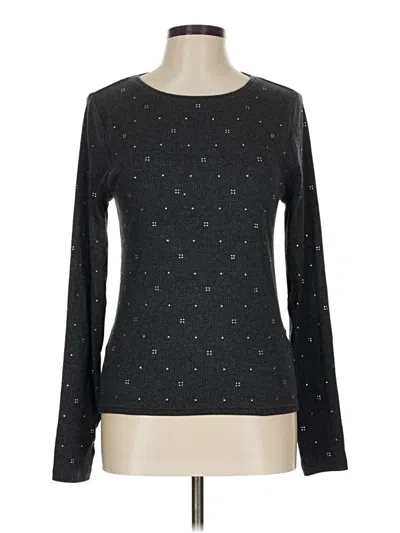 Pre-owned Jcrew Long Sleeve Top Black Crew Neck Tops