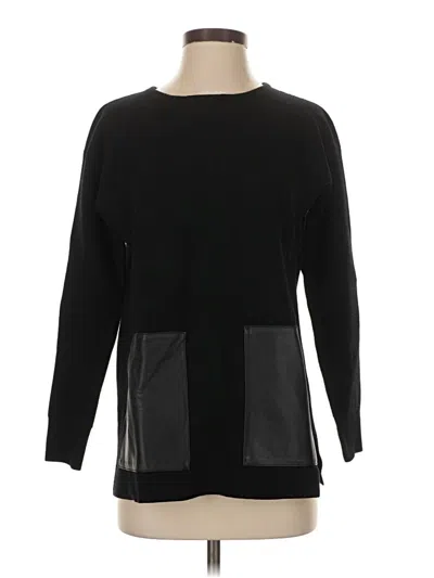 Pre-owned Jcrew Long Sleeve Top Black Crew Neck Tops