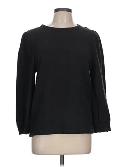 Pre-owned Jcrew Long Sleeve Top Black Crew Neck Tops