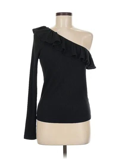 Pre-owned Jcrew Long Sleeve Top Black One Shoulder Neckline Tops