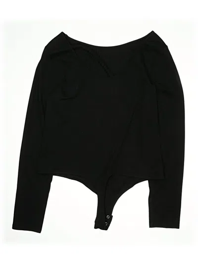 Pre-owned Jcrew Long Sleeve Top Black One Shoulder Neckline Tops