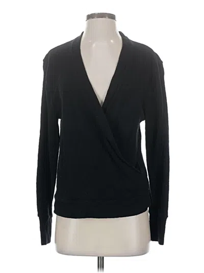 Pre-owned Jcrew Long Sleeve Top Black Plunge Neckline Tops