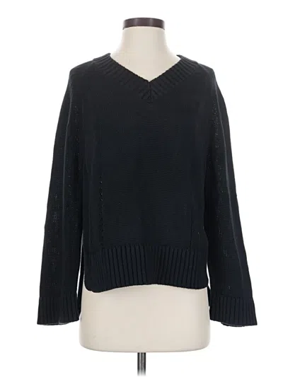 Pre-owned Jcrew Long Sleeve Top Black V-neck Tops