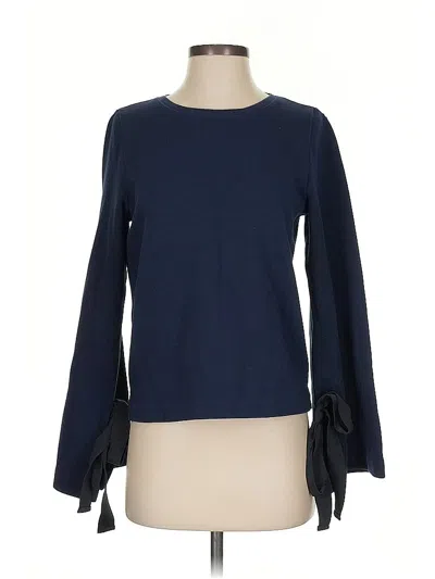 Pre-owned Jcrew Long Sleeve Top Blue Boatneck Tops