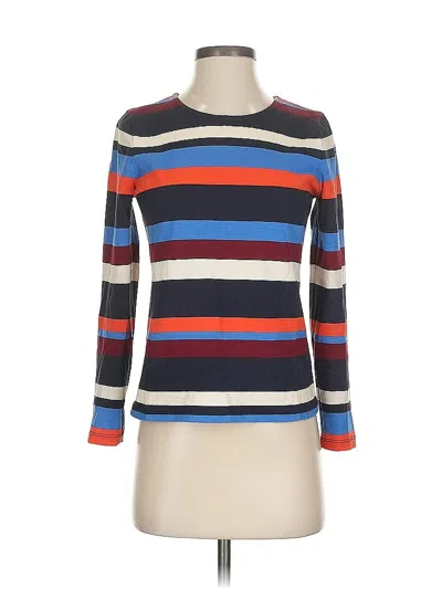 Pre-owned Jcrew Long Sleeve Top Blue Boatneck Tops