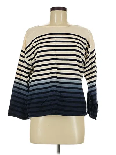 Pre-owned Jcrew Long Sleeve Top Blue Boatneck Tops