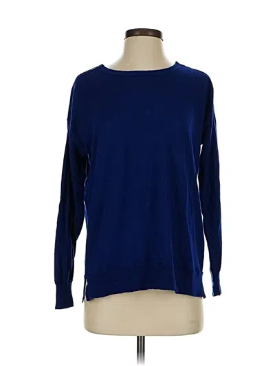Pre-owned Jcrew Long Sleeve Top Blue Crew Neck Tops