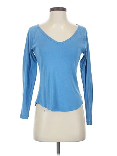Pre-owned Jcrew Long Sleeve Top Blue Sweetheart Neckline Tops