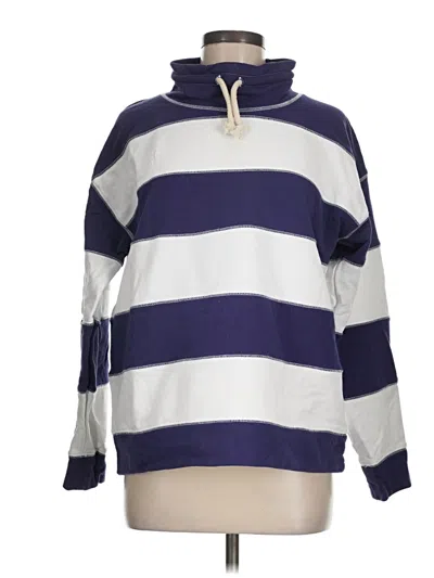 Pre-owned Jcrew Long Sleeve Top Blue Turtleneck Tops