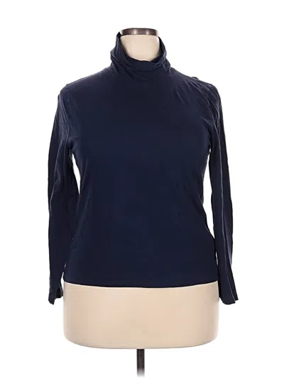 Pre-owned Jcrew Long Sleeve Top Blue Turtleneck Tops