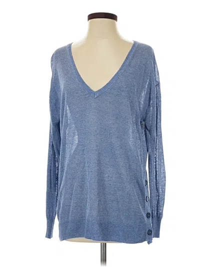 Pre-owned Jcrew Long Sleeve Top Blue V-neck Tops