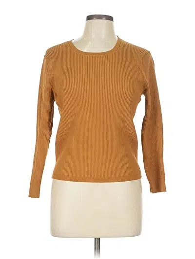 Pre-owned Jcrew Long Sleeve Top Brown Boatneck Tops