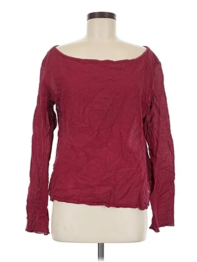 Pre-owned Jcrew Long Sleeve Top Burgundy Boatneck Tops